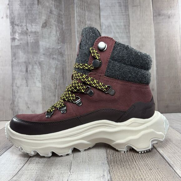 Sorel Kinetic Breakthru Conquest Womens 7 Sneaker Boots Bootie Waterproof Maroon - Picture 8 of 13